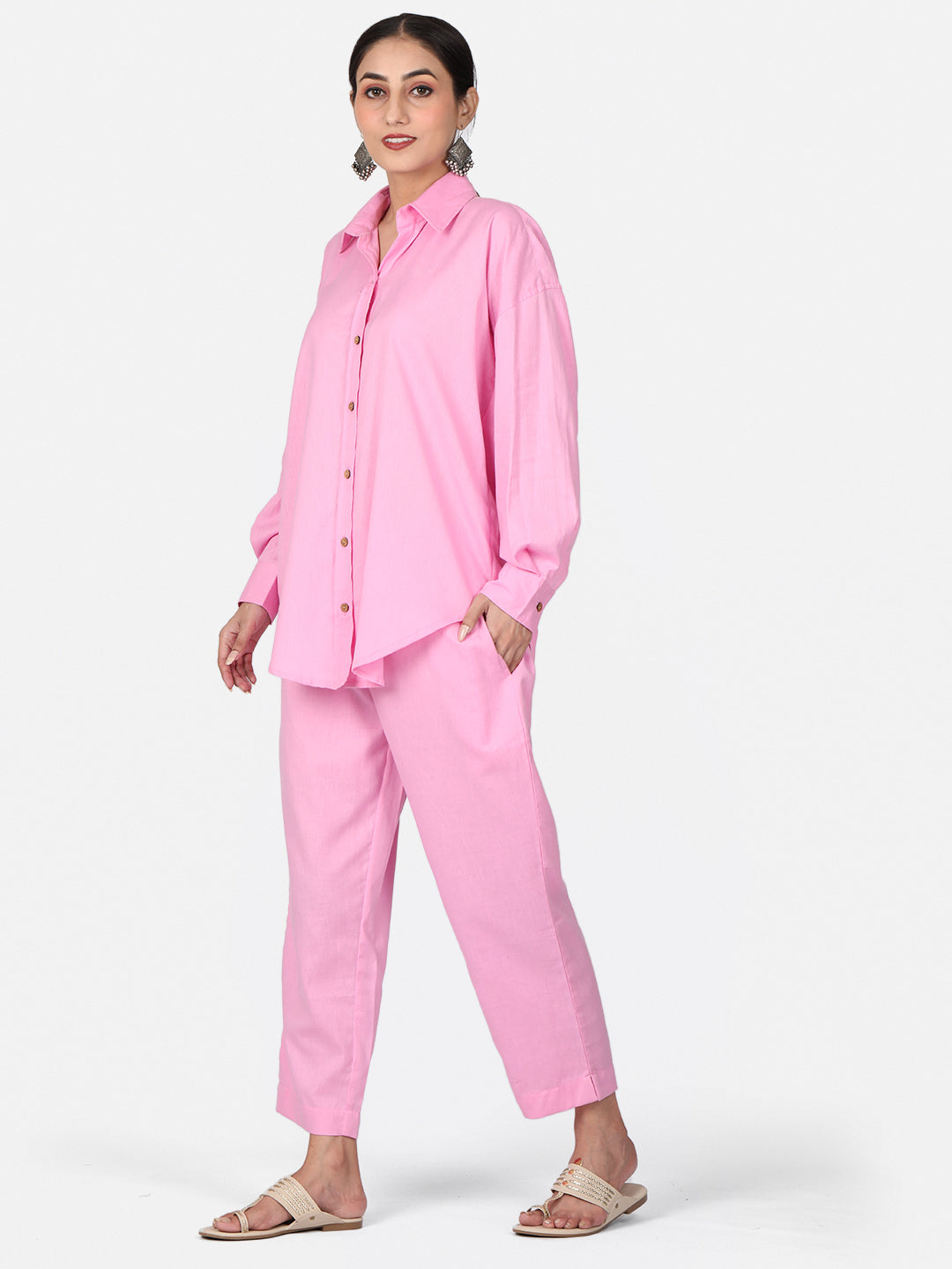 Baby Pink Cotton Co-Ord Set