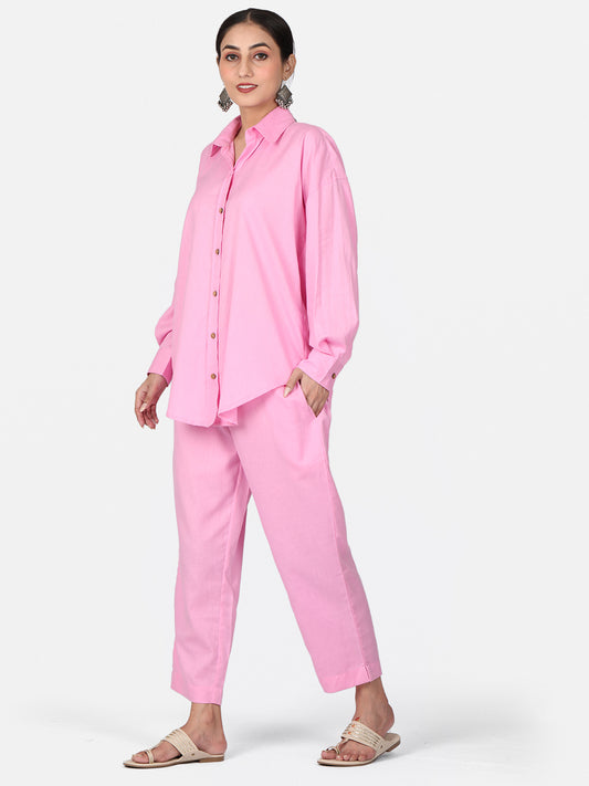 Baby Pink Cotton Co-Ord Set