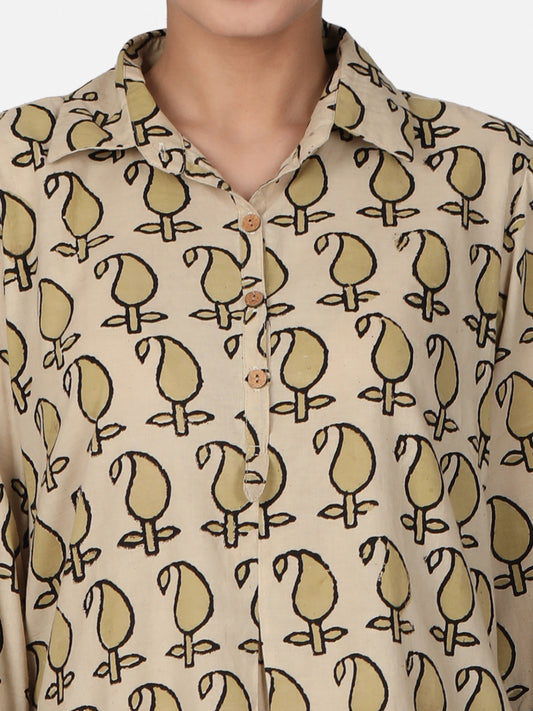 Beige Paisley Kurta