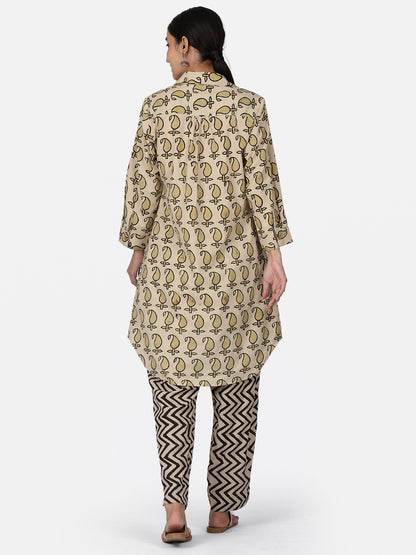 Beige Paisley Kurta