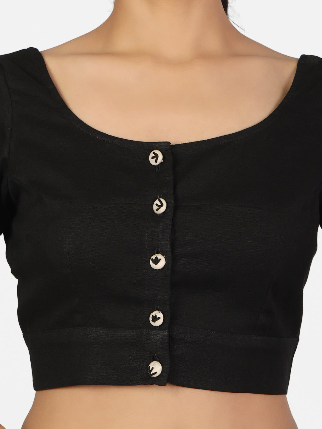 Black Cotton Saree Blouse