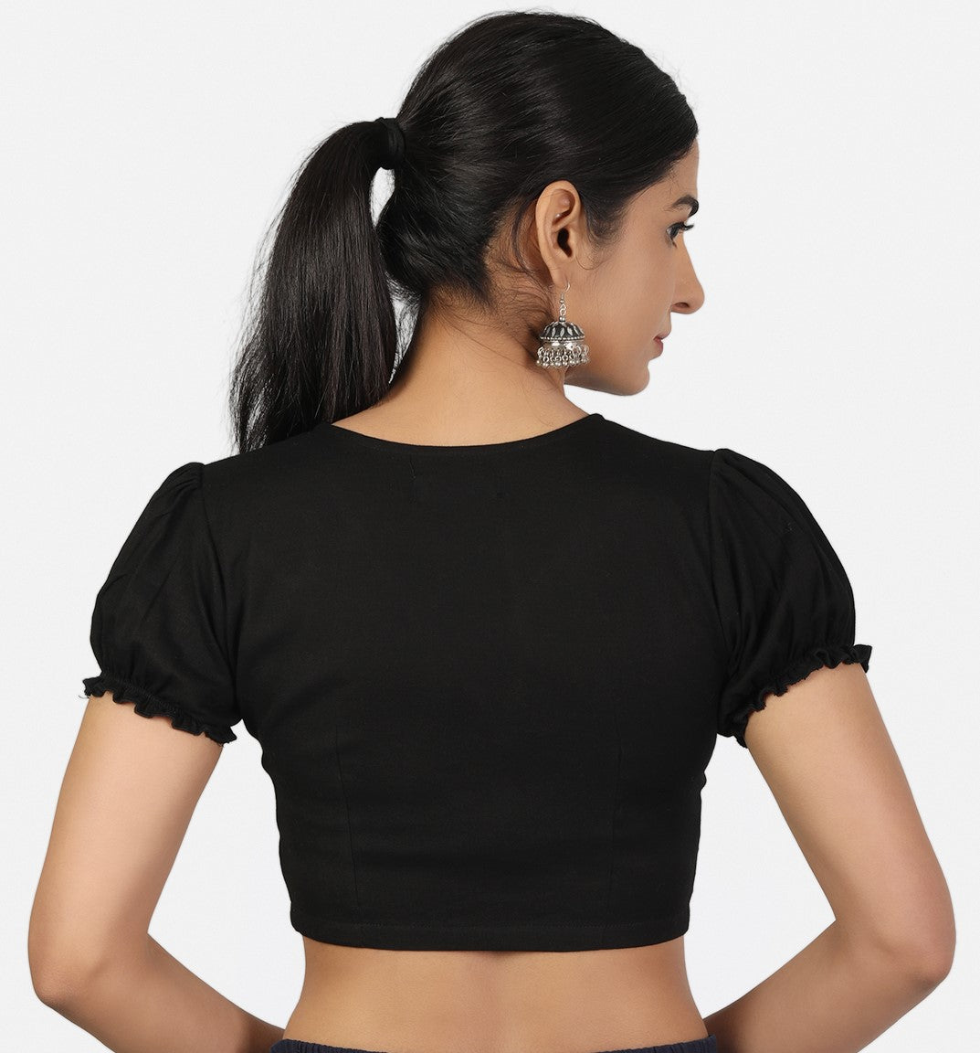Black Cotton Saree Blouse