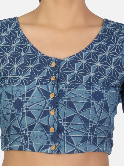 Half Sleeves Indigo Blouse