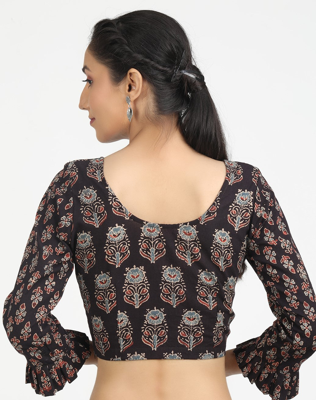 Black Cotton Saree Blouse