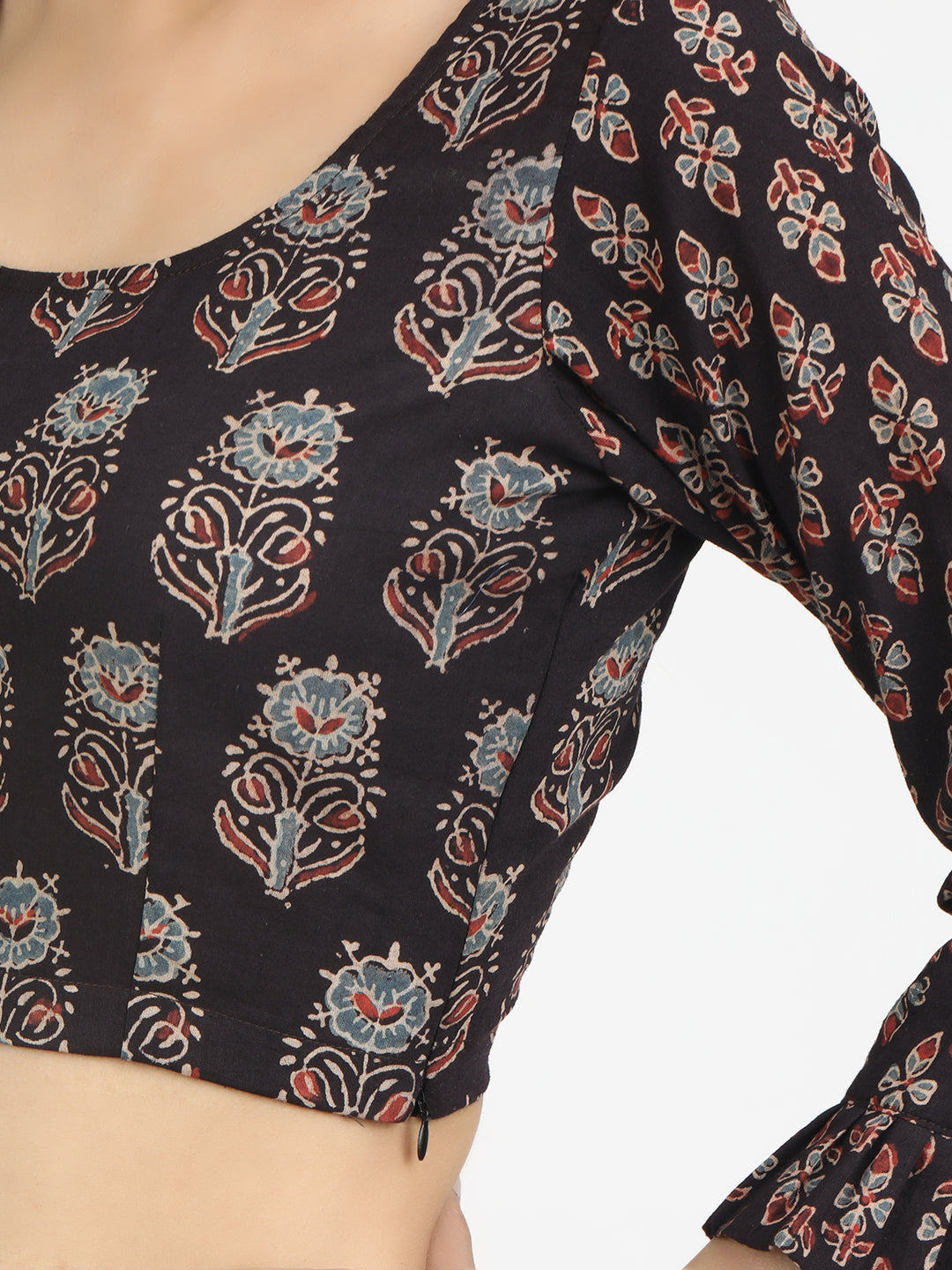Black Cotton Saree Blouse