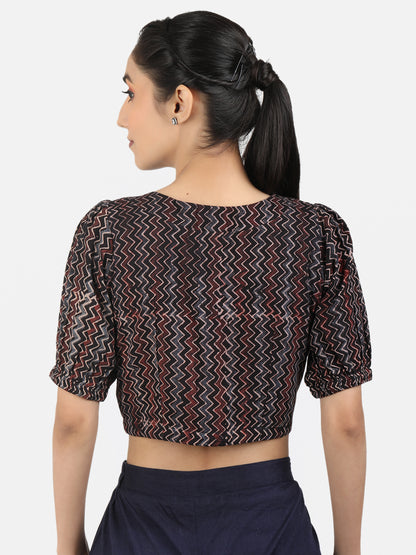 Black Cotton Saree Blouse