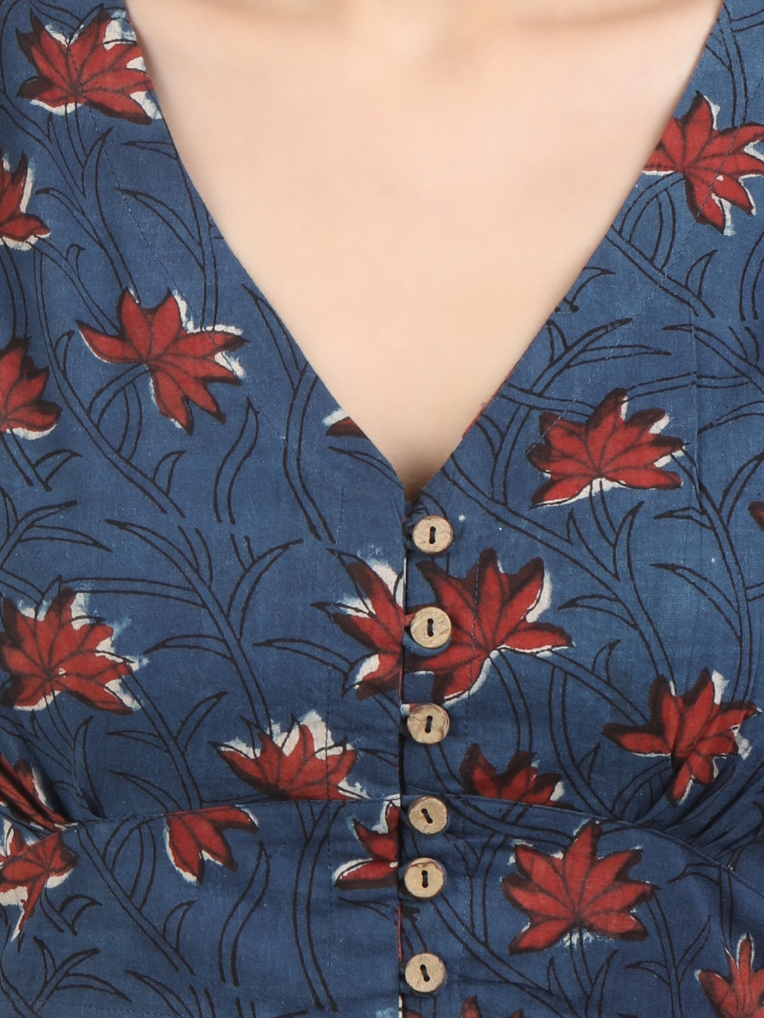 Printed Cotton Saree Blouse