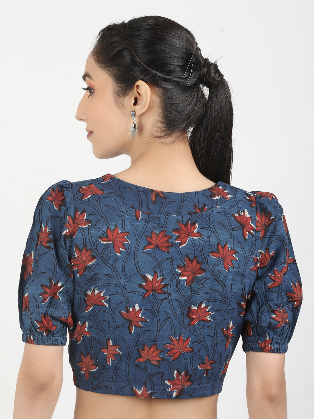 Printed Cotton Saree Blouse