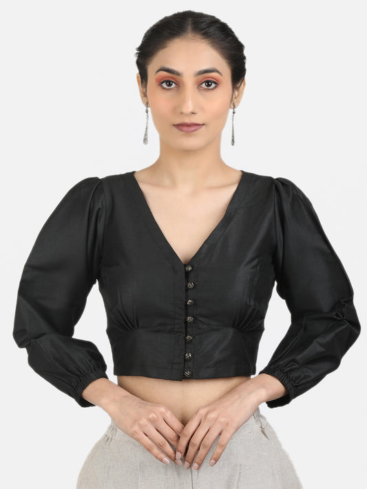 Black Art Silk Saree Blouse