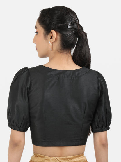 V-Neck Non Padded Art Silk Saree Blouse