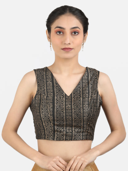 Black Art Silk Saree Blouse