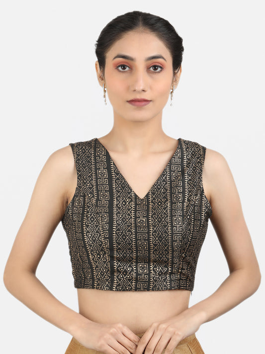 Black Art Silk Saree Blouse