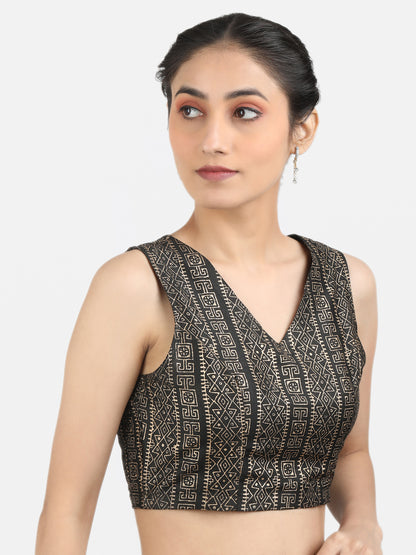 Black Art Silk Saree Blouse
