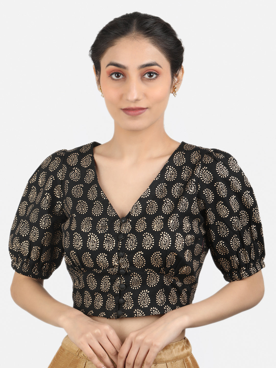 Black Cotton Saree Blouse