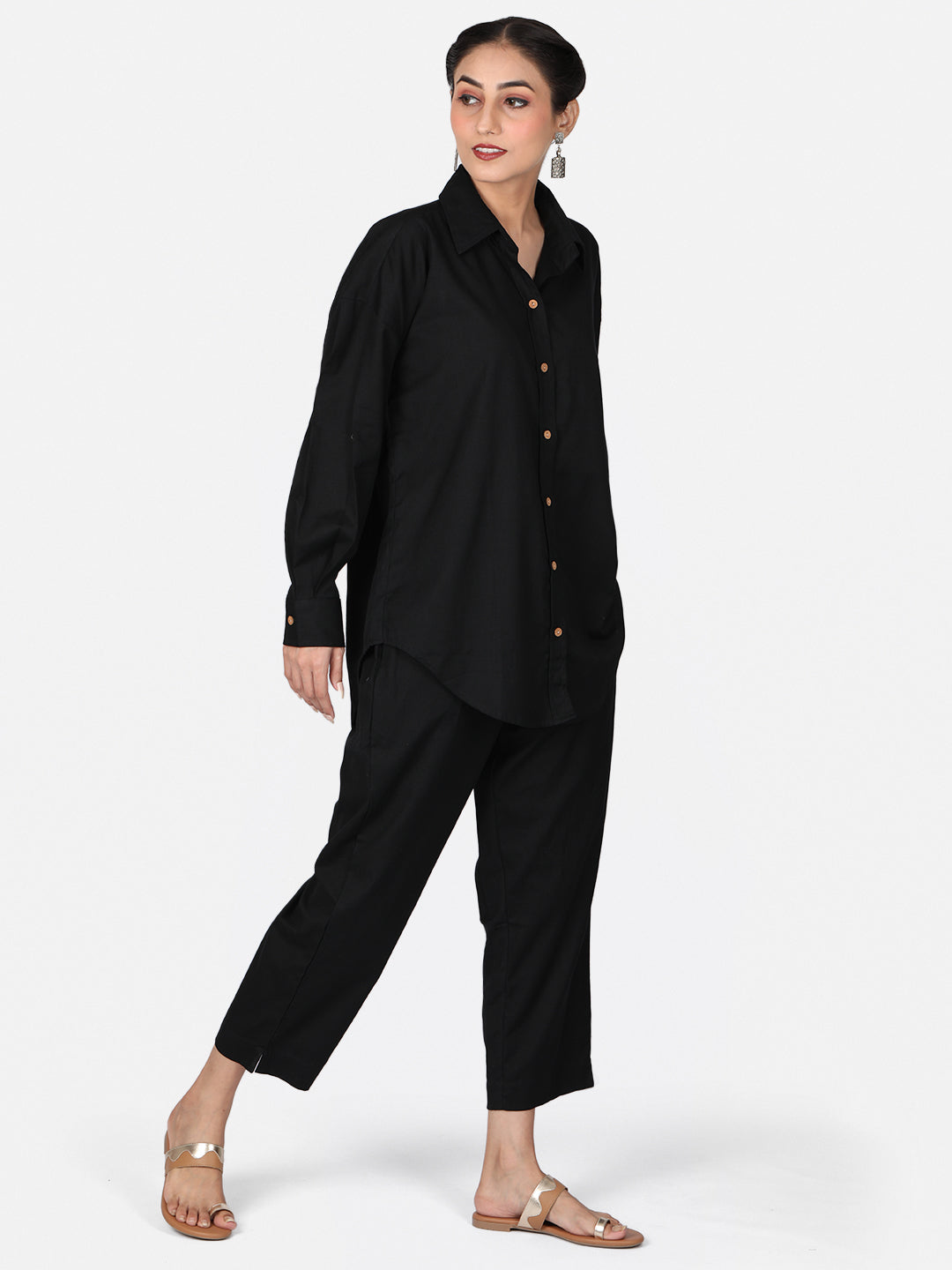 Black Cotton Co-Ord Set