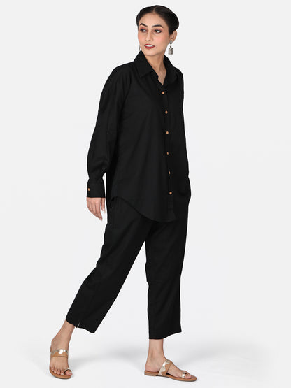 Black Cotton Co-Ord Set