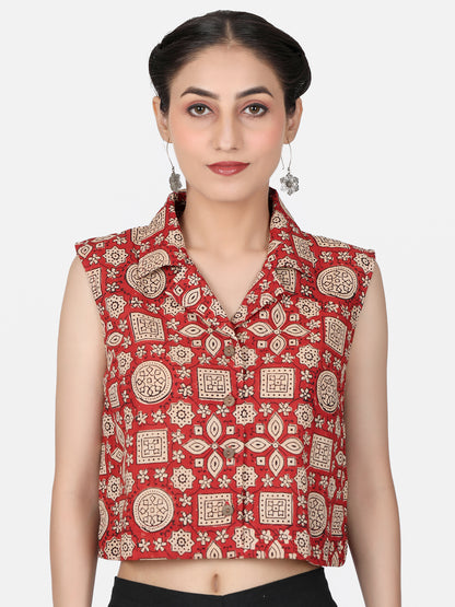 Ajrakh Cotton Crop Top