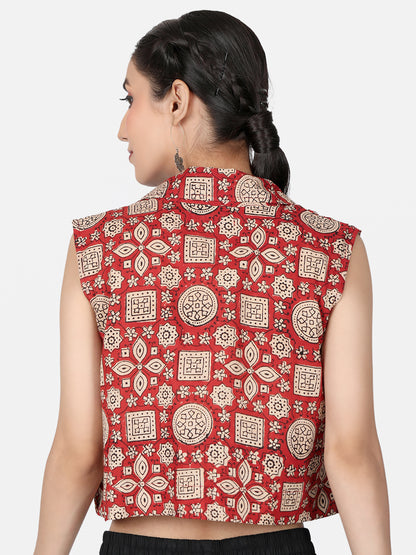 Ajrakh Cotton Crop Top