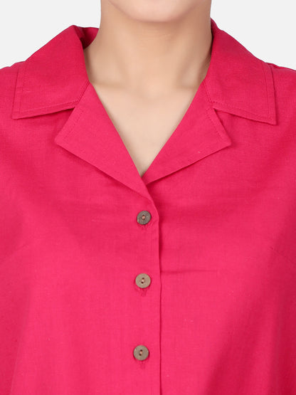 Magenta Cotton Crop Top