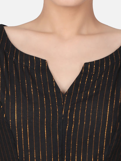 Black Cotton Saree Blouse