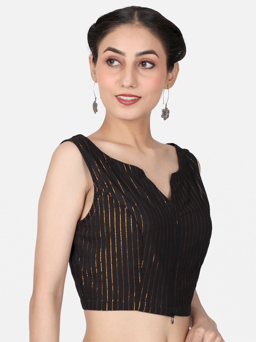 Black Cotton Saree Blouse