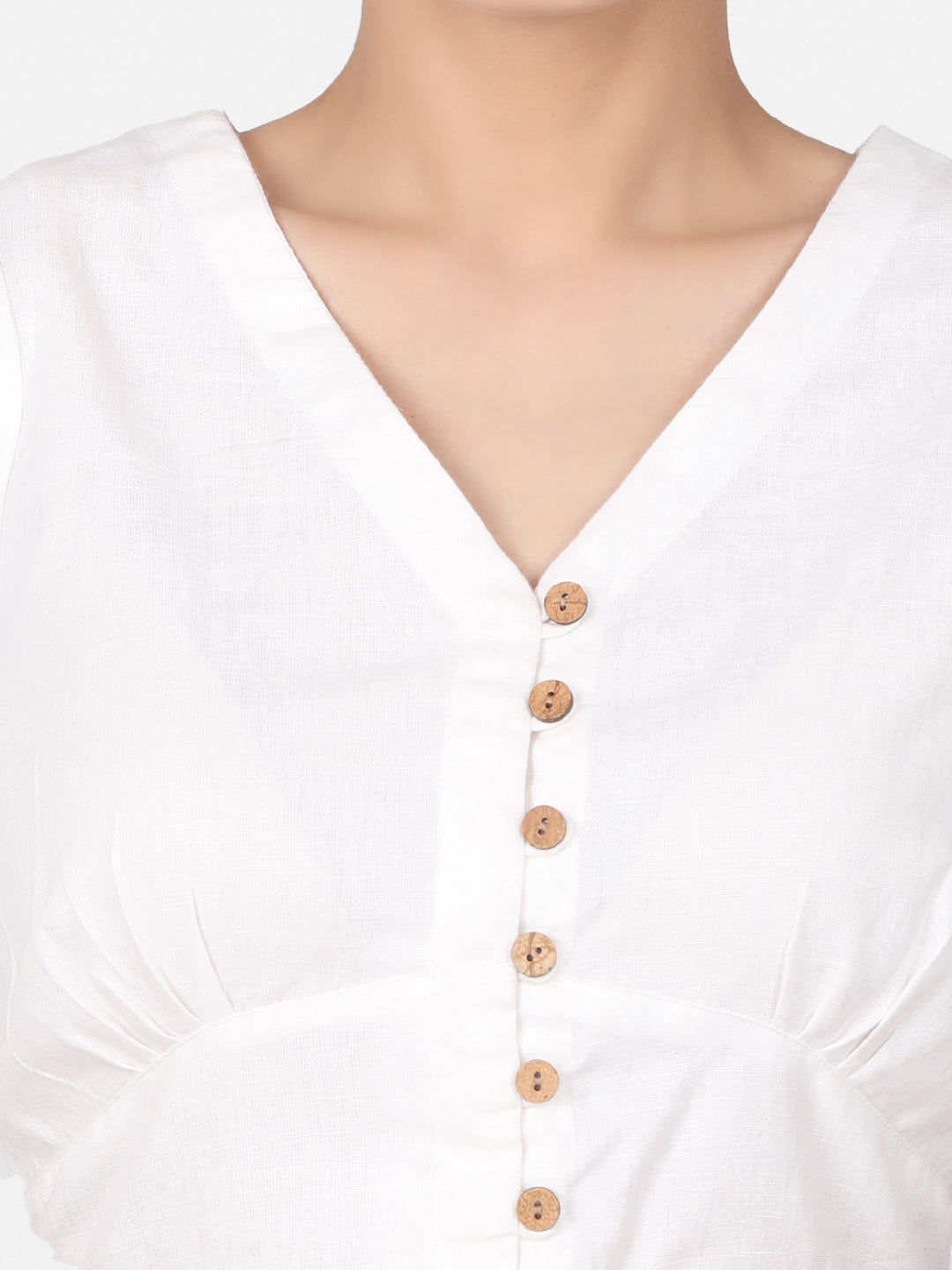 White solid Cotton Ready To Wear Saree Blouse