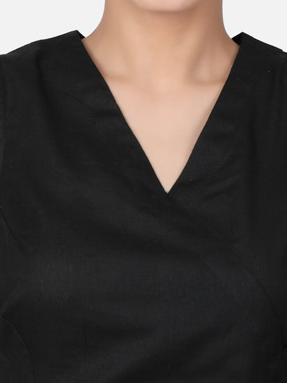 Black Cotton Saree Blouse