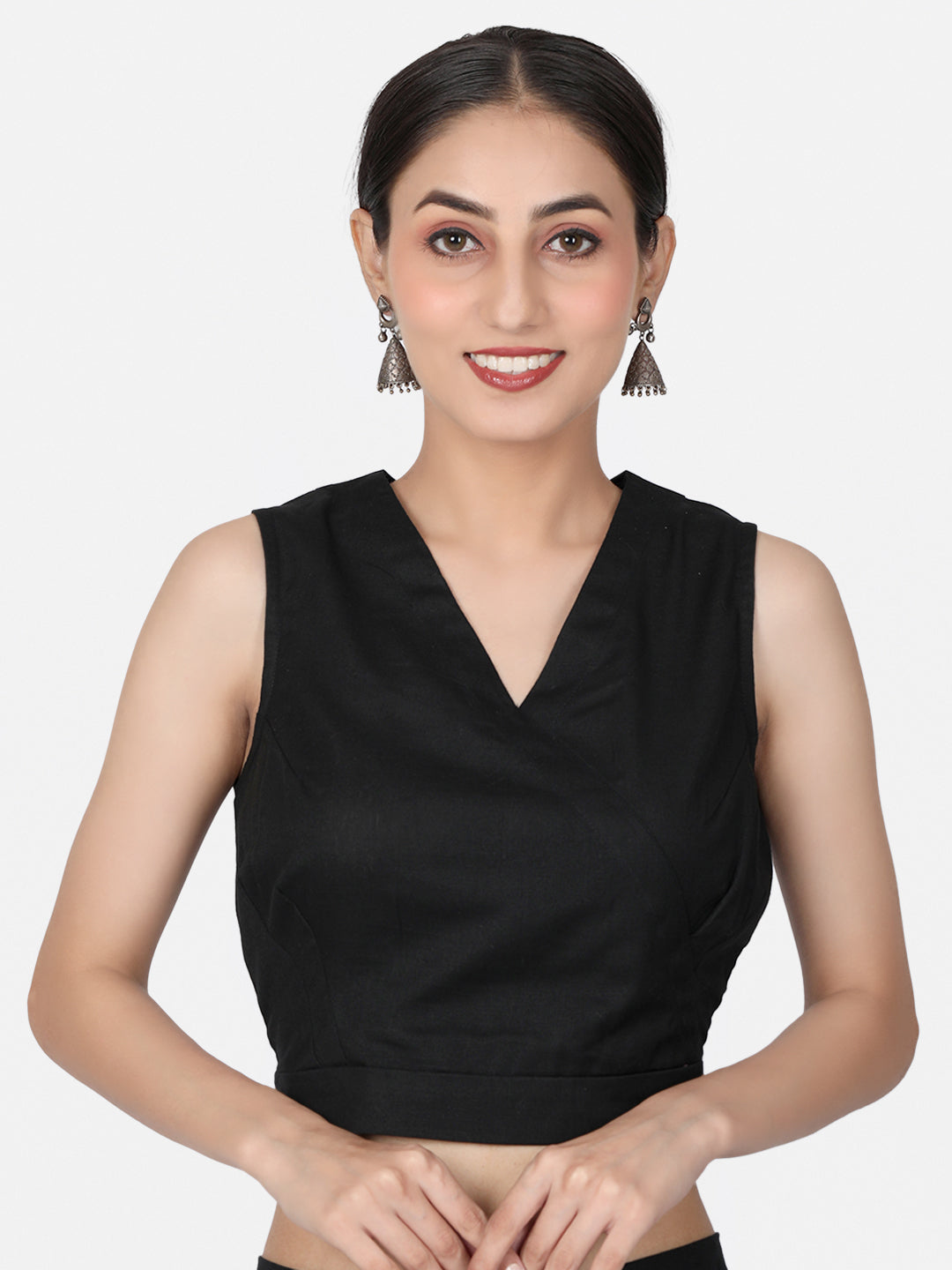 Black Cotton Saree Blouse