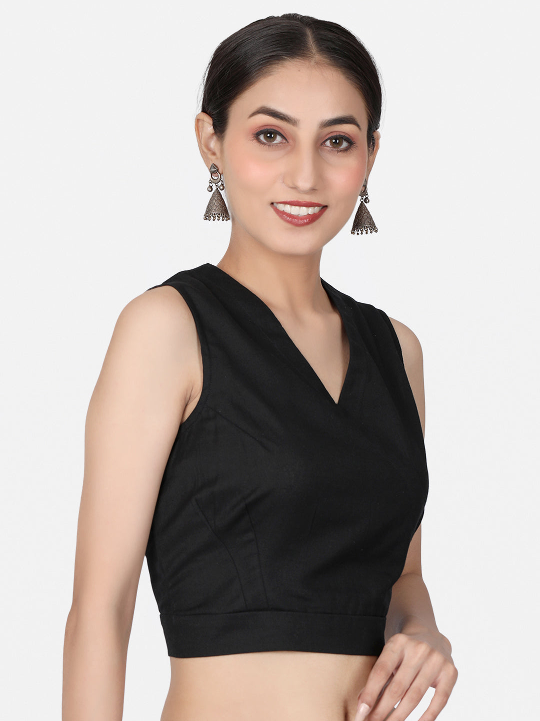 Black Cotton Saree Blouse