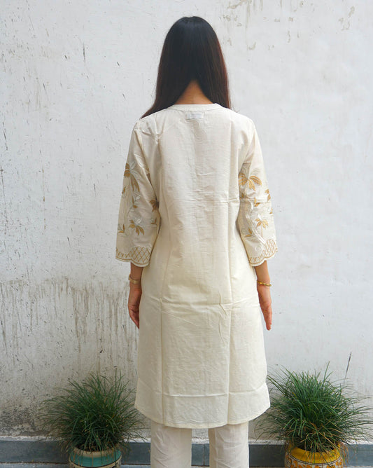 Embroidered Cotton Cambric Co-ord Set