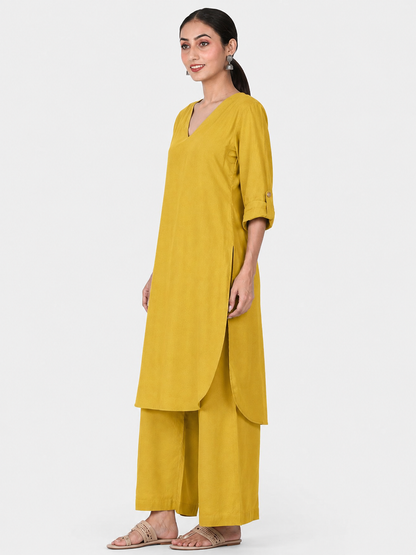 Yellow Mul Cotton Gauze Co-ord Set