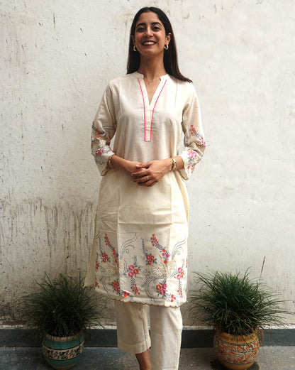 Pink Floral Cotton Cambric Co-ord Set