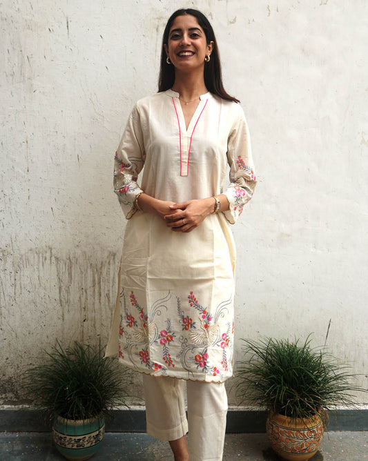 Pink Floral Cotton Cambric Co-ord Set