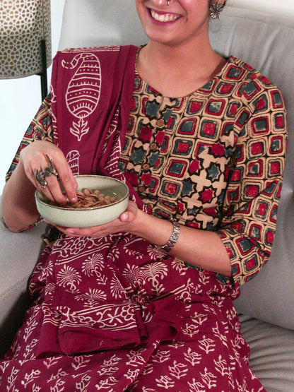 Block Printed Cotton Saree
