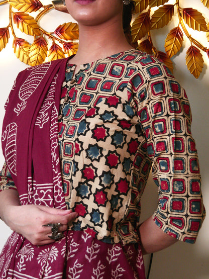 Block Printed Cotton Saree