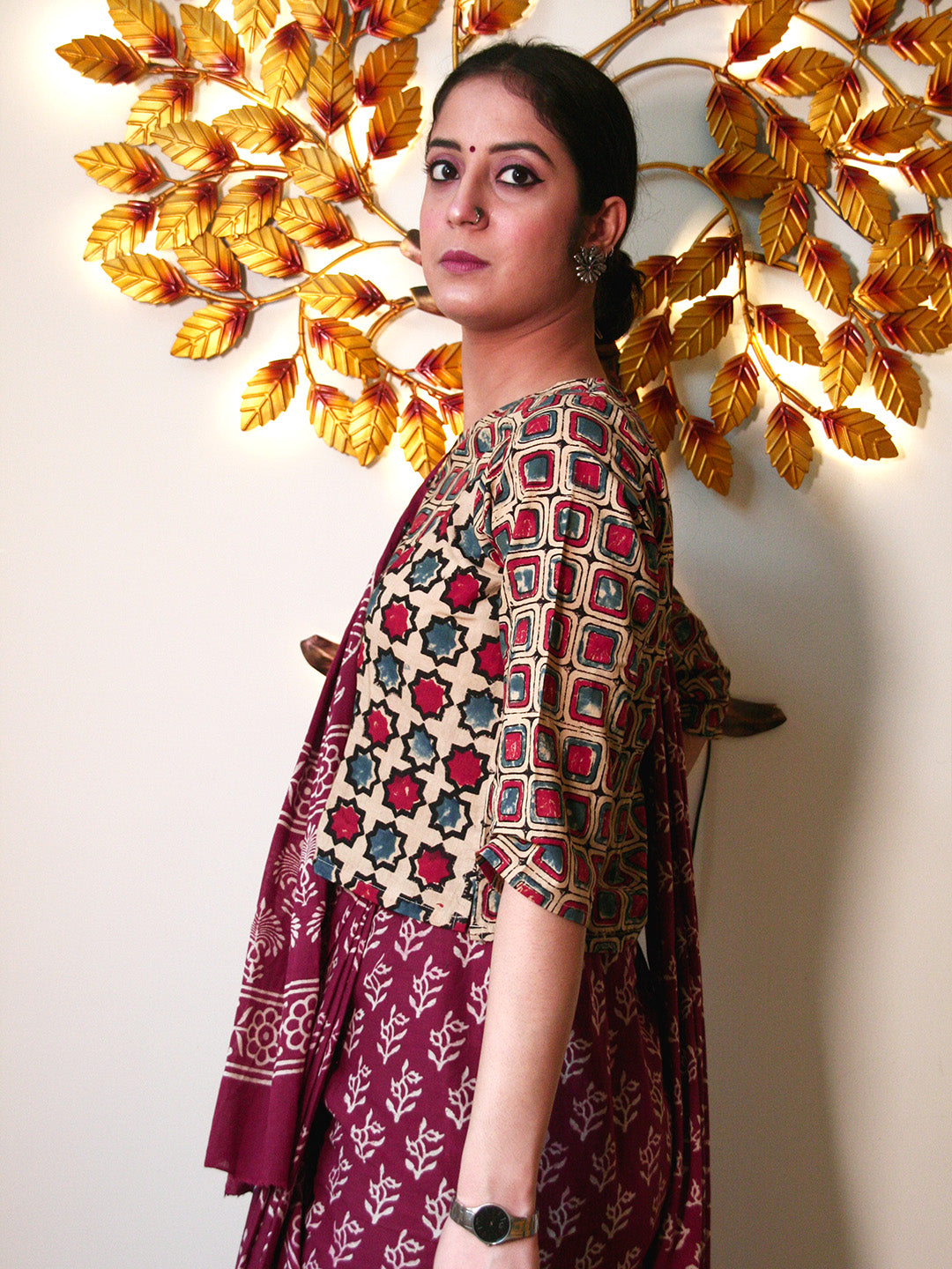 Block Printed Cotton Saree