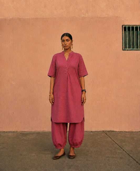 Pink Mul Cotton Gauze Co-ord