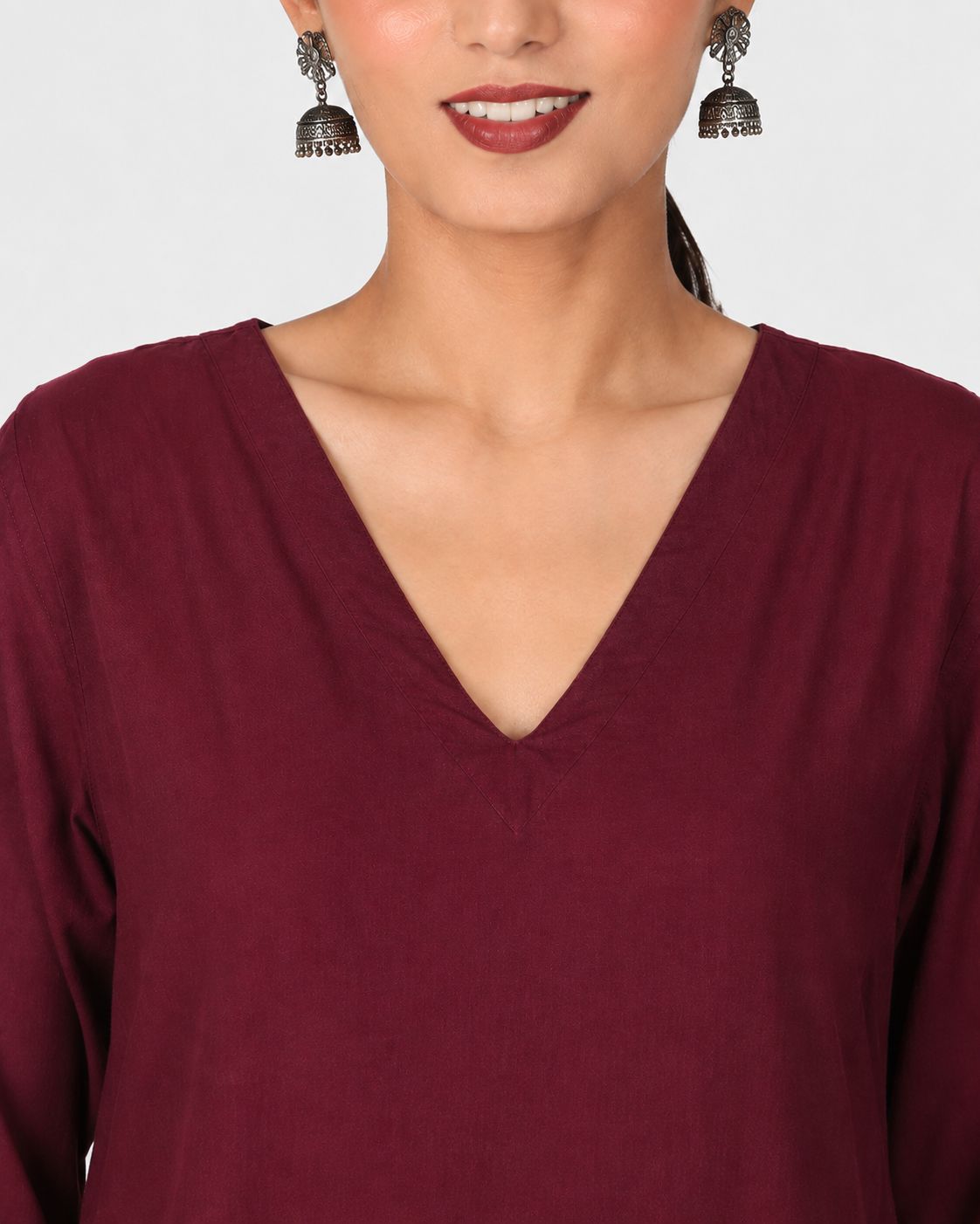 Burgundy Mul Cotton Gauze Co-ord Set