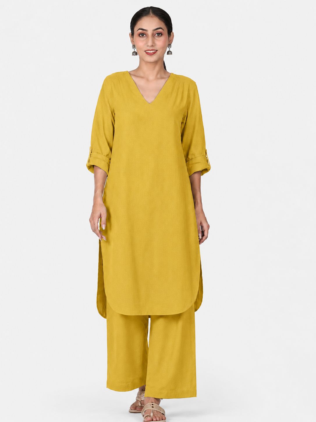 Yellow Mul Cotton Gauze Co-ord Set